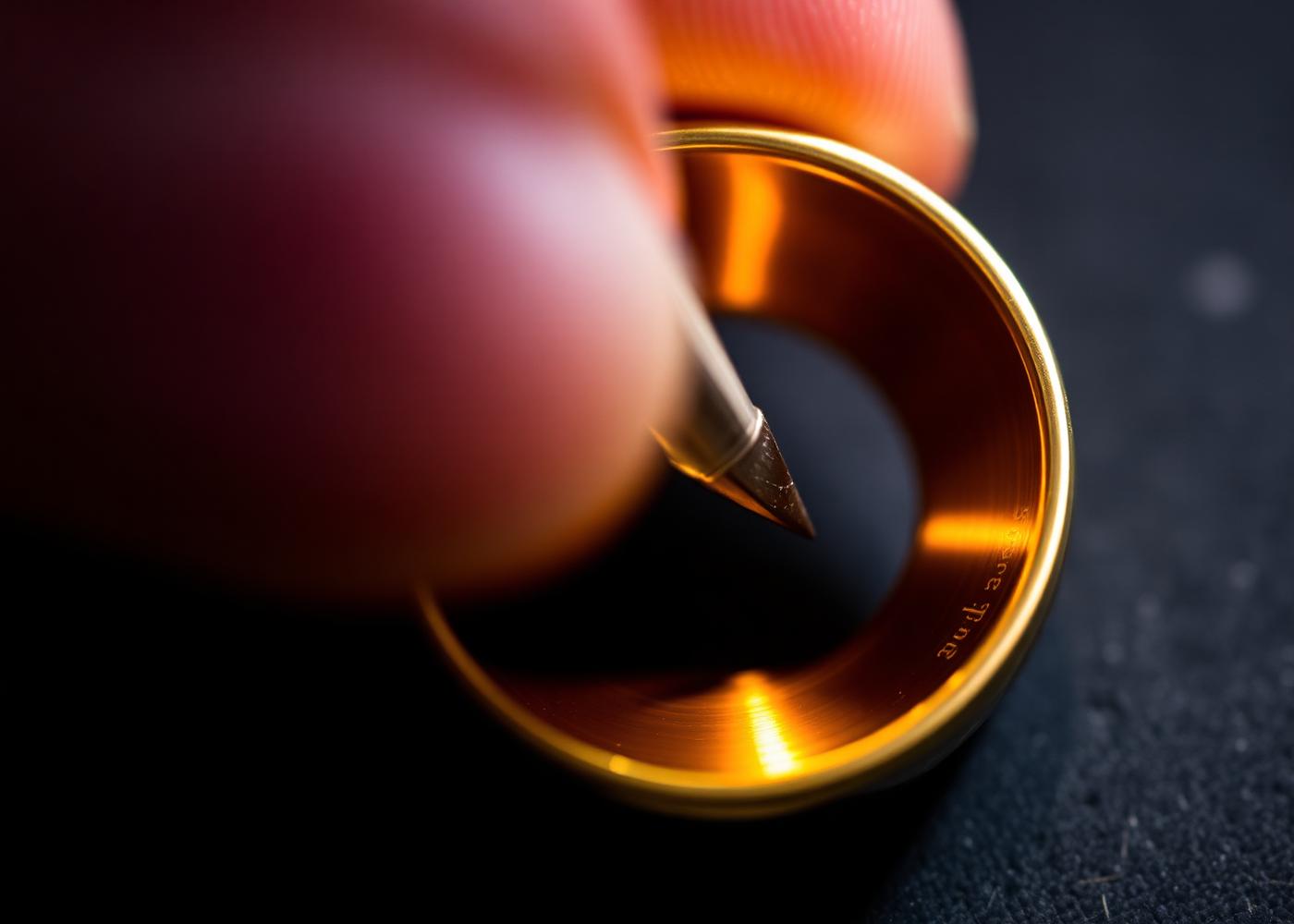 Handgravur eines Ringes
